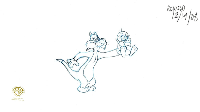 Looney Tunes Original Production Drawing: Sylvester and Tweety - Choice Fine Art