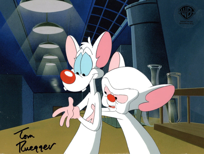 Pinky And The Brain Original Production Cel Signed by Tom Ruegger: Pinky and Brain - Choice Fine Art