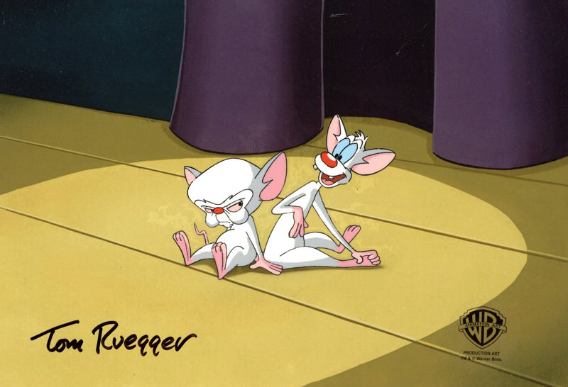 Pinky And The Brain Original Production Cel Signed by Tom Ruegger: Pinky and Brain - Choice Fine Art