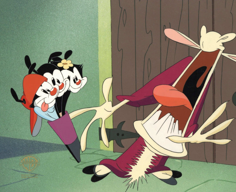 Pinky And The Brain Original Production Cel: Yakko, Wakko, Dot, and Wally Llama - Choice Fine Art