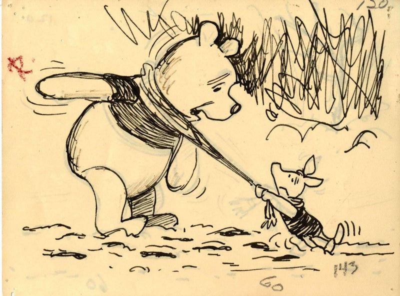 Pooh and Piglet Original Storyboard Drawing - Choice Fine Art