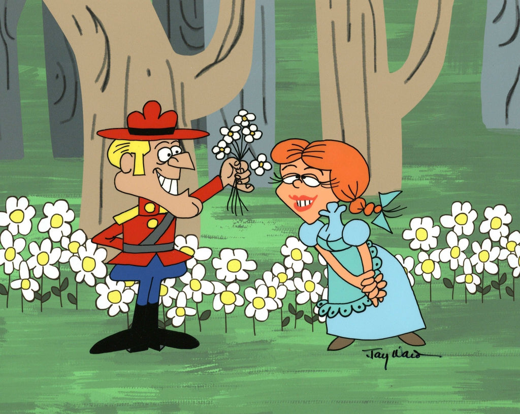 Rocky and Bullwinkle Scene Cel signed by Jay Ward: Dudley Do-Right, Nell Fenwick - Choice Fine Art