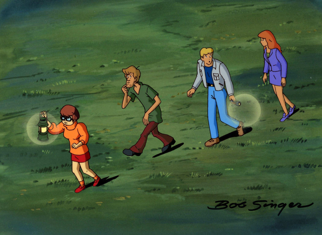 Scooby-Doo and the Witch's Ghost Original Production Cel with Matching Drawing: Velma, Shaggy, Fred, and Daphne - Choice Fine Art