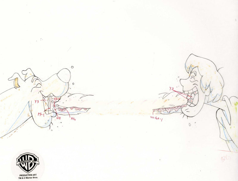 Scooby-Doo on Zombie Island Original Production Cel With Matching Drawing: Scooby and Shaggy - Choice Fine Art