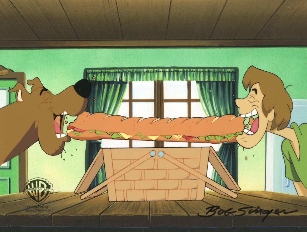 Scooby-Doo on Zombie Island Original Production Cel With Matching Drawing: Scooby and Shaggy - Choice Fine Art