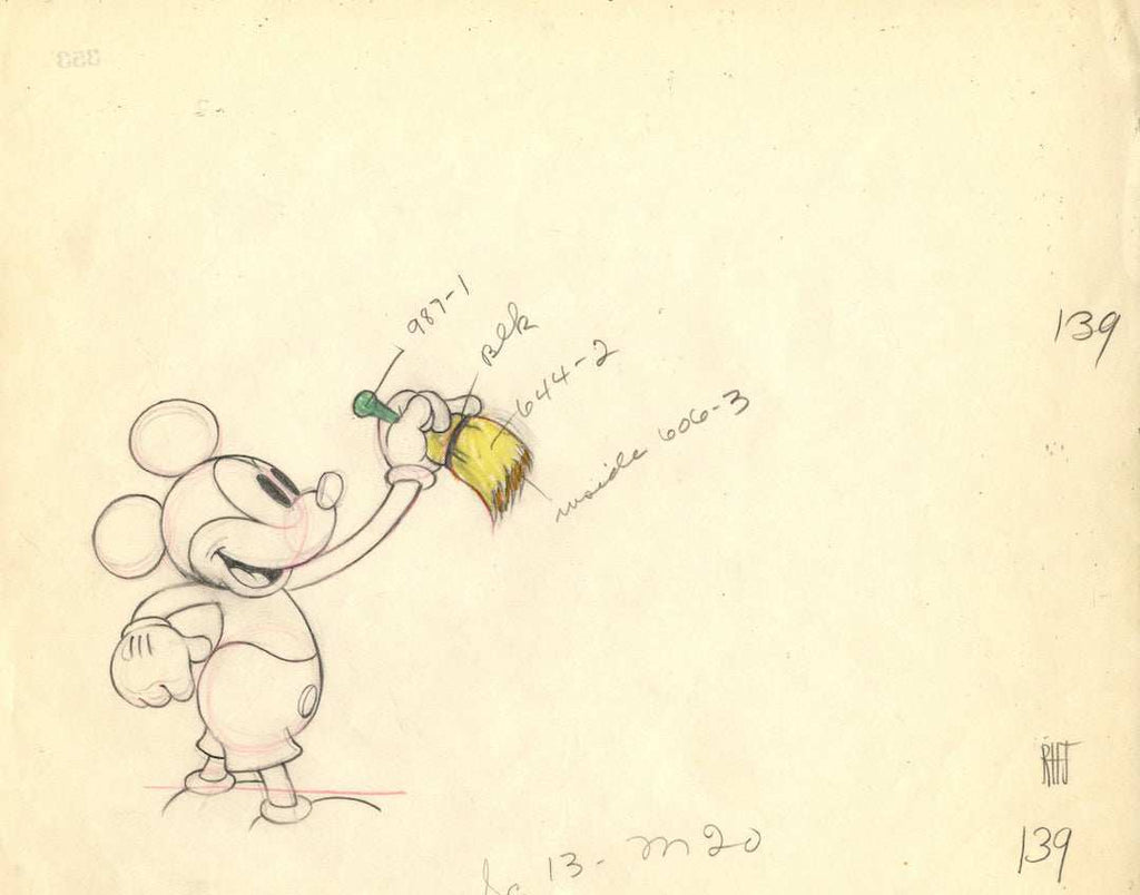 Society Dog Show Original Production Drawing: Mickey with Brush - Choice Fine Art