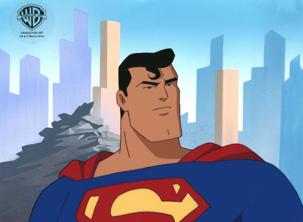 Superman the Animated Series Original Production Cel on Original Background with Matching Drawing: Superman - Choice Fine Art