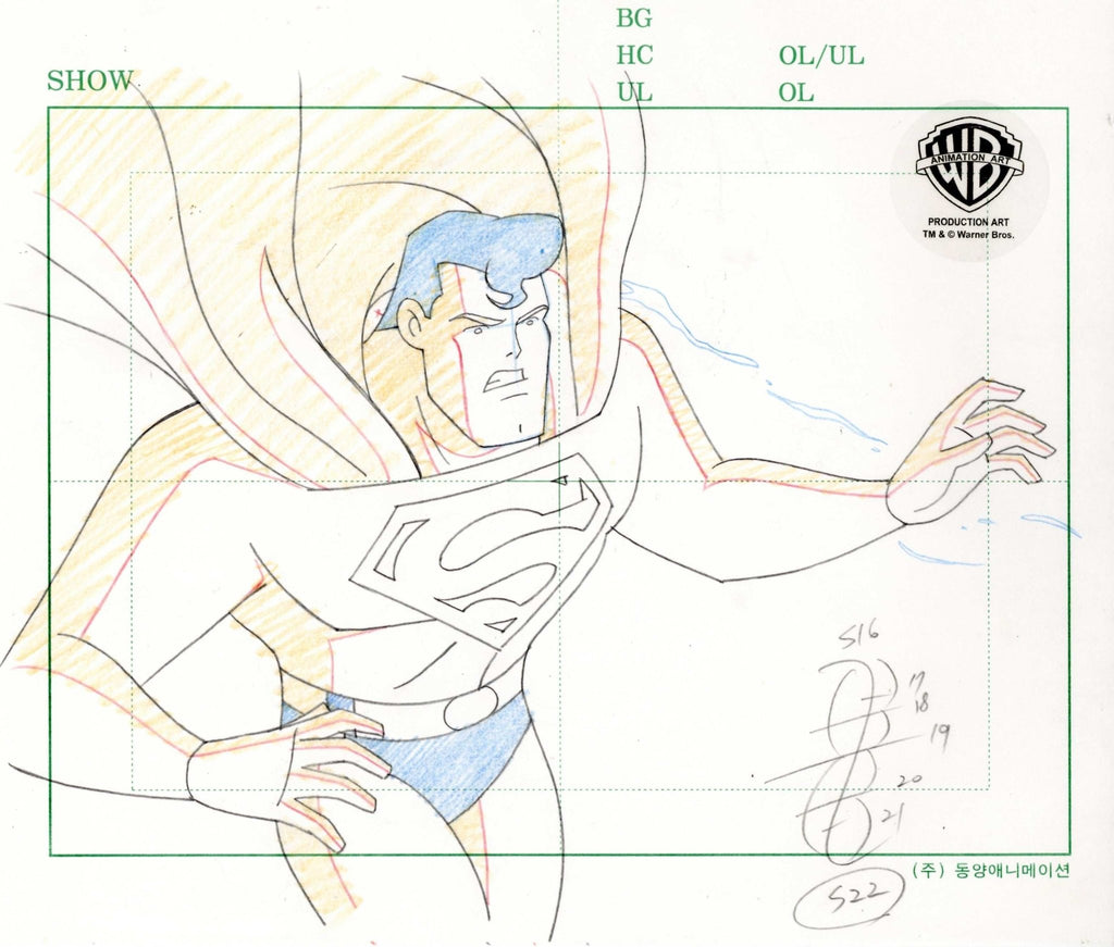 Superman the Animated Series Original Production Drawing: Superman - Choice Fine Art