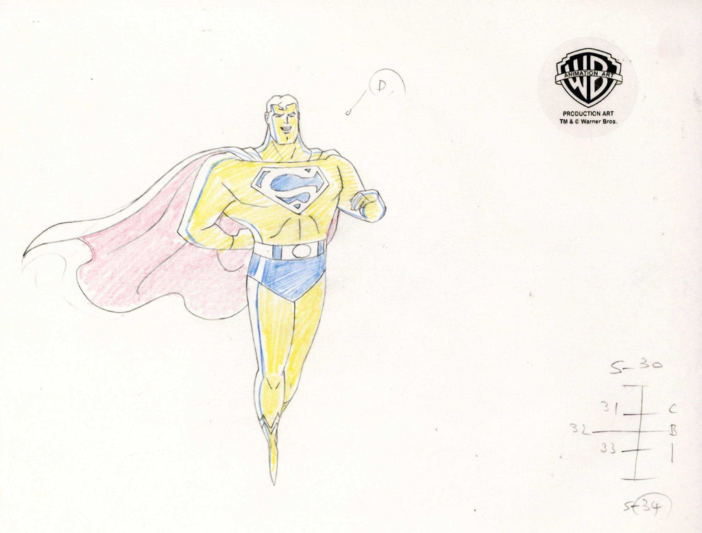Superman the Animated Series Original Production Drawing: Superman - Choice Fine Art