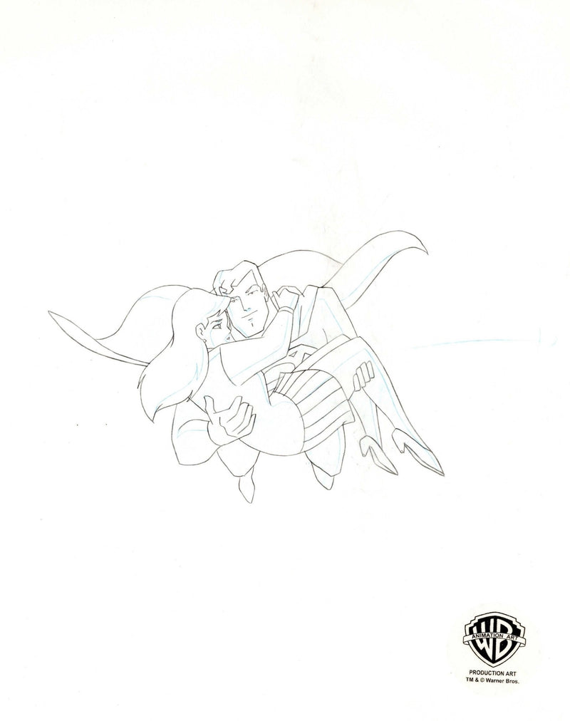 Superman the Animated Series Original Production Drawing: Superman and Lois Lane - Choice Fine Art