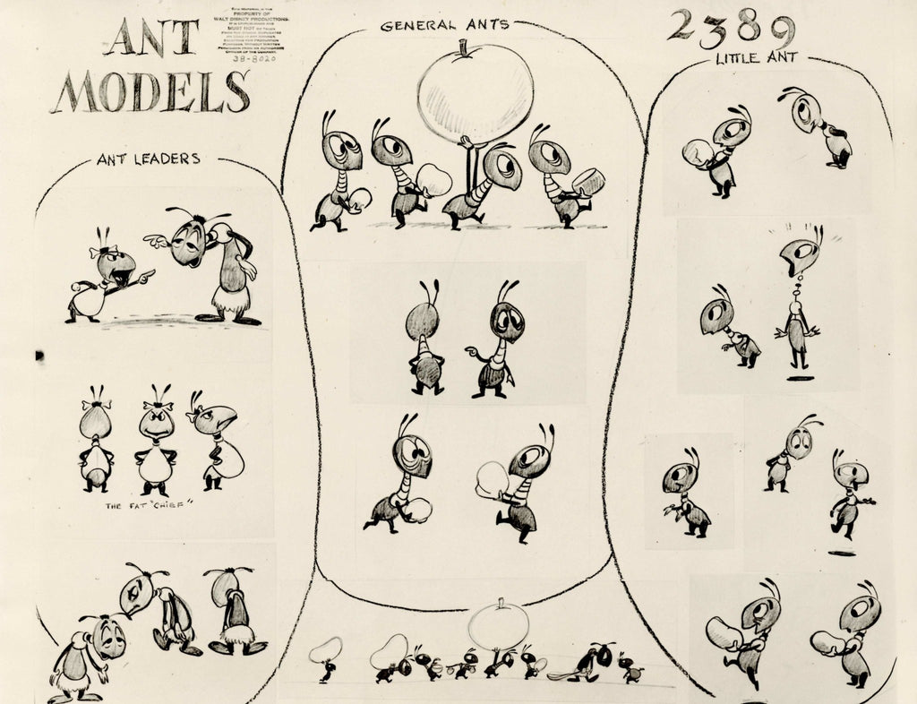Tea For Two Hundred Original Production Model Sheet: Ant Leaders, General Ants, and Little Ant - Choice Fine Art