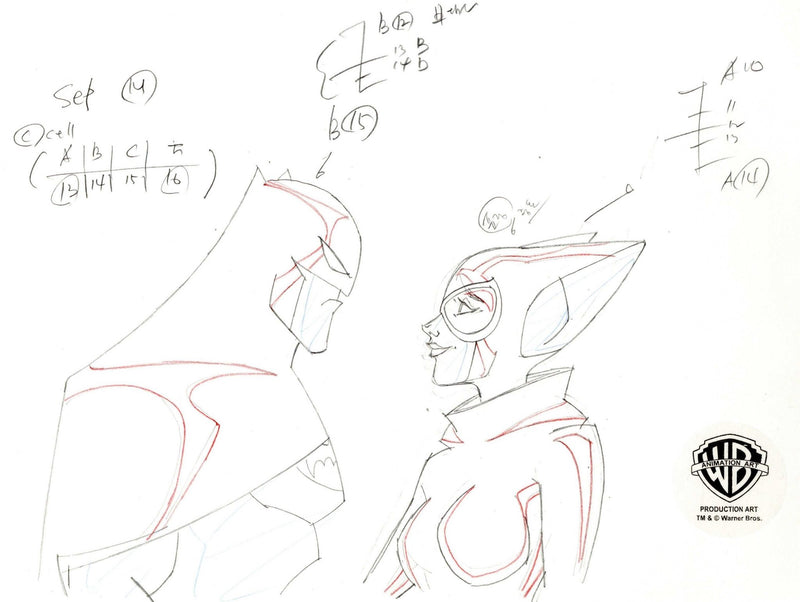 The Batman Original Production Drawing: Batman and Catwoman - Choice Fine Art