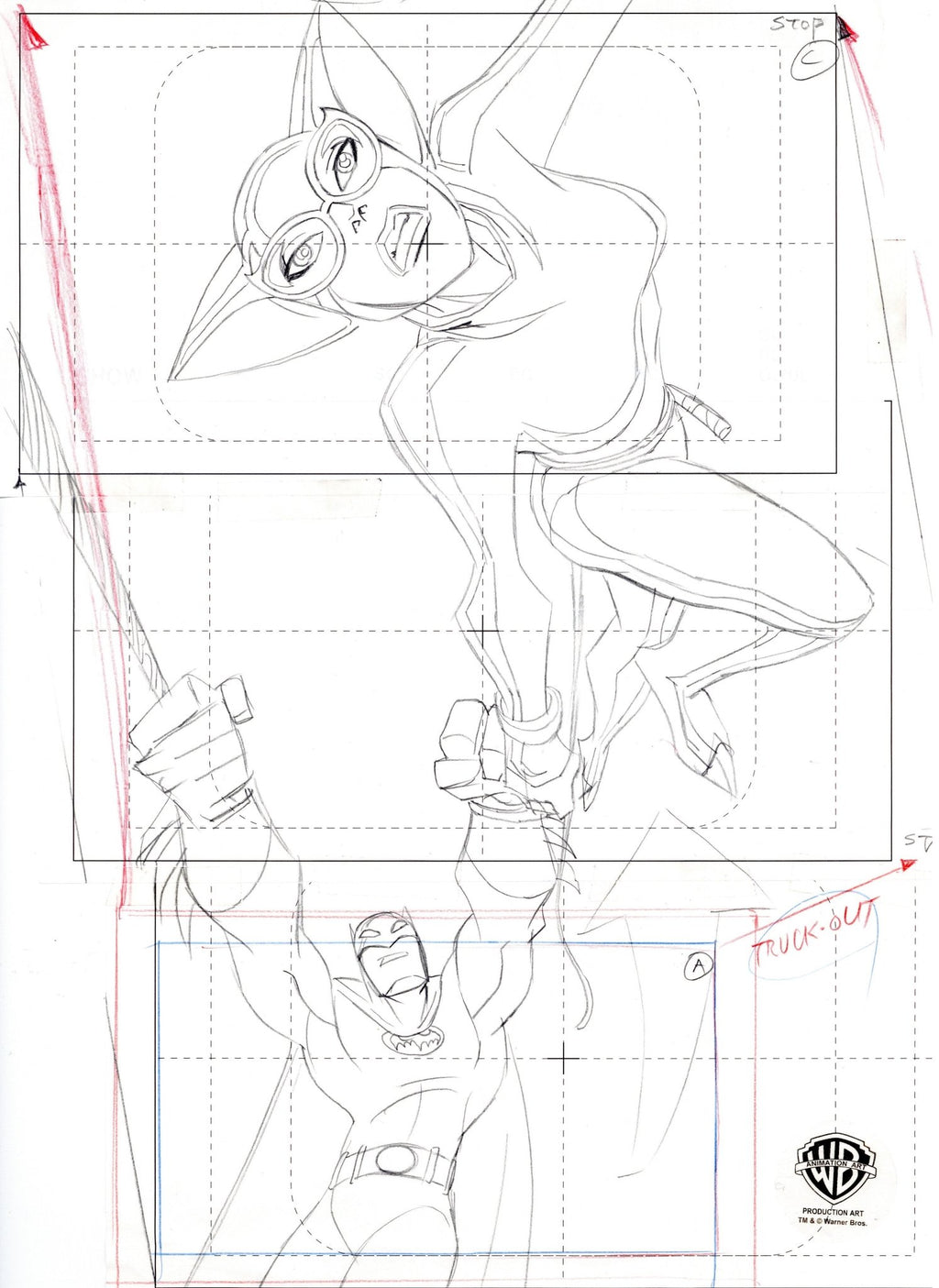 The Batman Original Production Drawing: Batman and Catwoman - Choice Fine Art