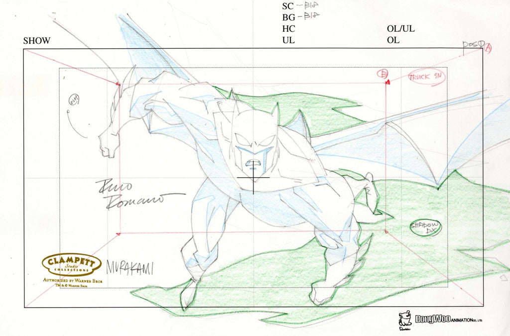 The Batman Original Production Drawing Signed By Rino Romano & Glen Murakami: Batman - Choice Fine Art