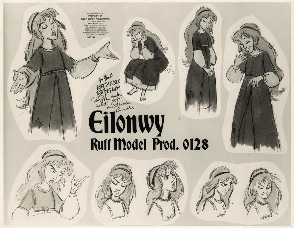 The Black Cauldron Ruff Model Sheet- Eilonwy Prod. 0128 - Choice Fine Art