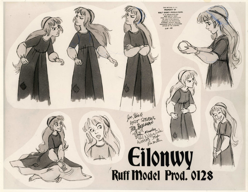 The Black Cauldron Ruff Model Sheet- Eilonwy Prod. 0128 - Choice Fine Art