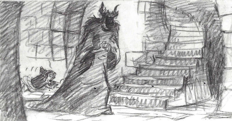The Black Cauldron Storyboard Drawing: The Horned King - Choice Fine Art