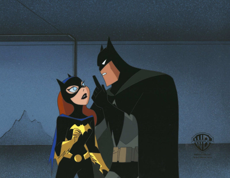 The New Batman Adventures Original Production Cel with Matching Drawing: Batman and Batgirl - Choice Fine Art