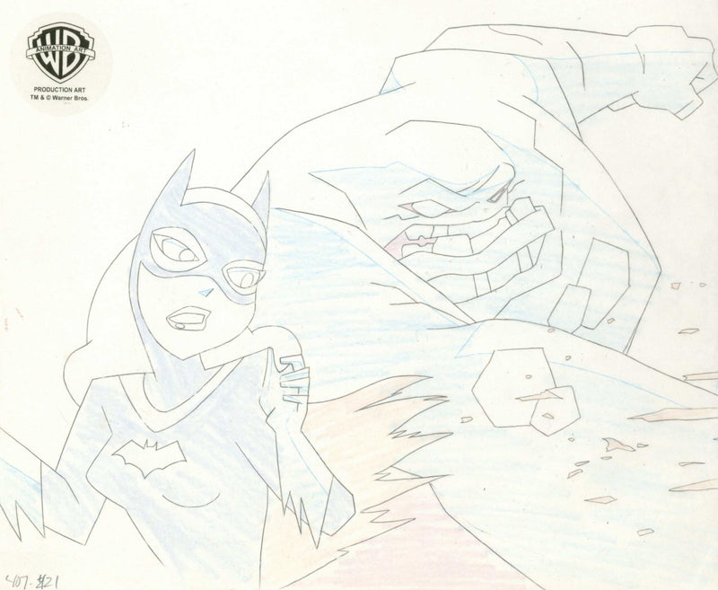 The New Batman Adventures Original Production Drawing: Batgirl and Clayface - Choice Fine Art