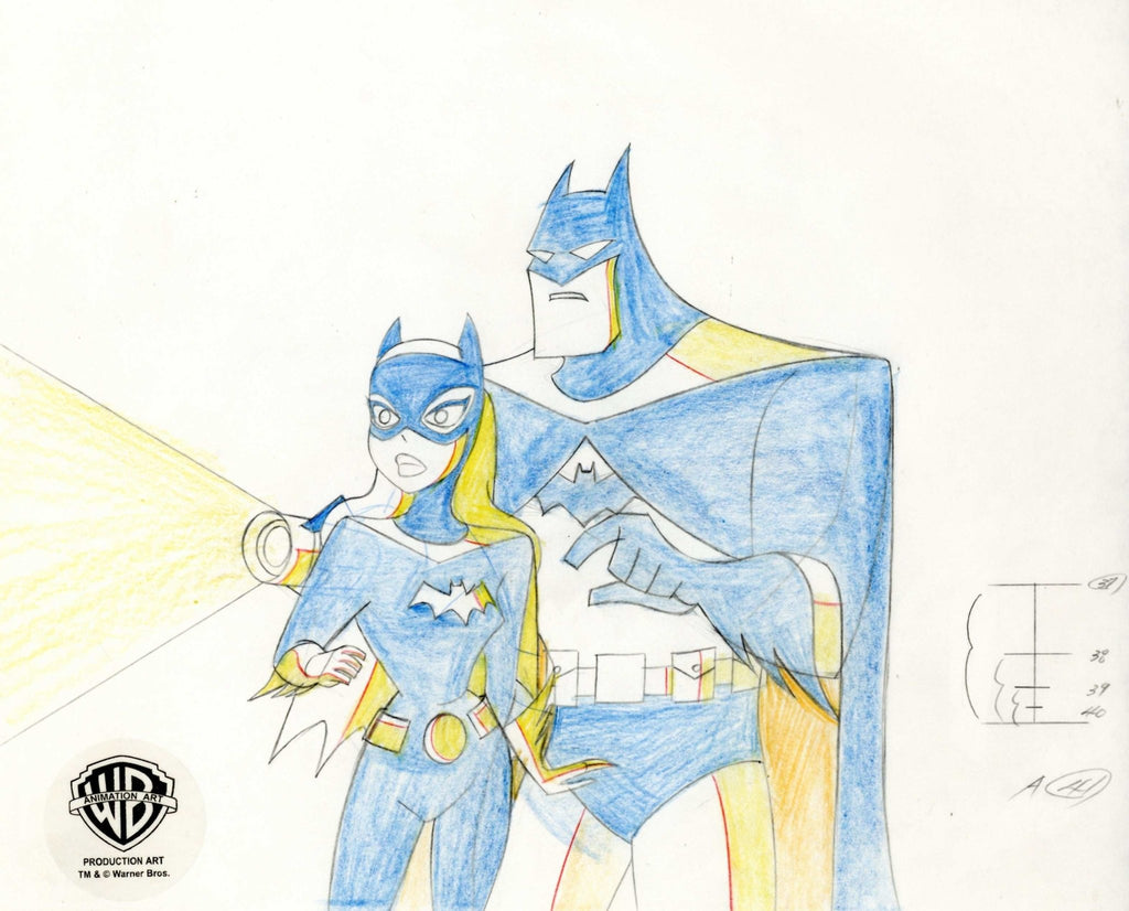 The New Batman Adventures Original Production Drawing: Batman and Batgirl - Choice Fine Art