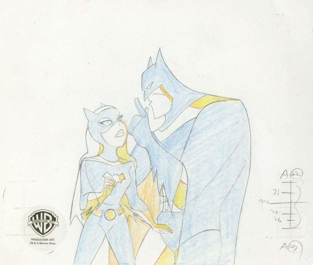 The New Batman Adventures Original Production Drawing: Batman and Batgirl - Choice Fine Art