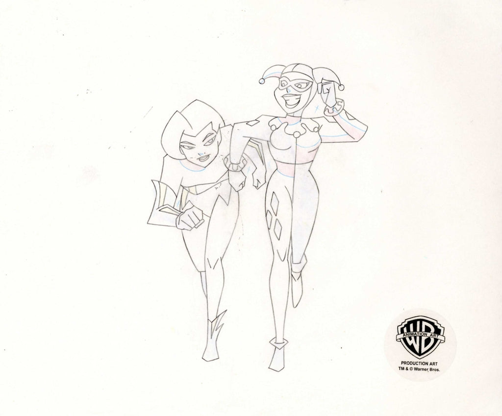 The New Batman Adventures Original Production Drawing: Harley Quinn and Poison Ivy - Choice Fine Art