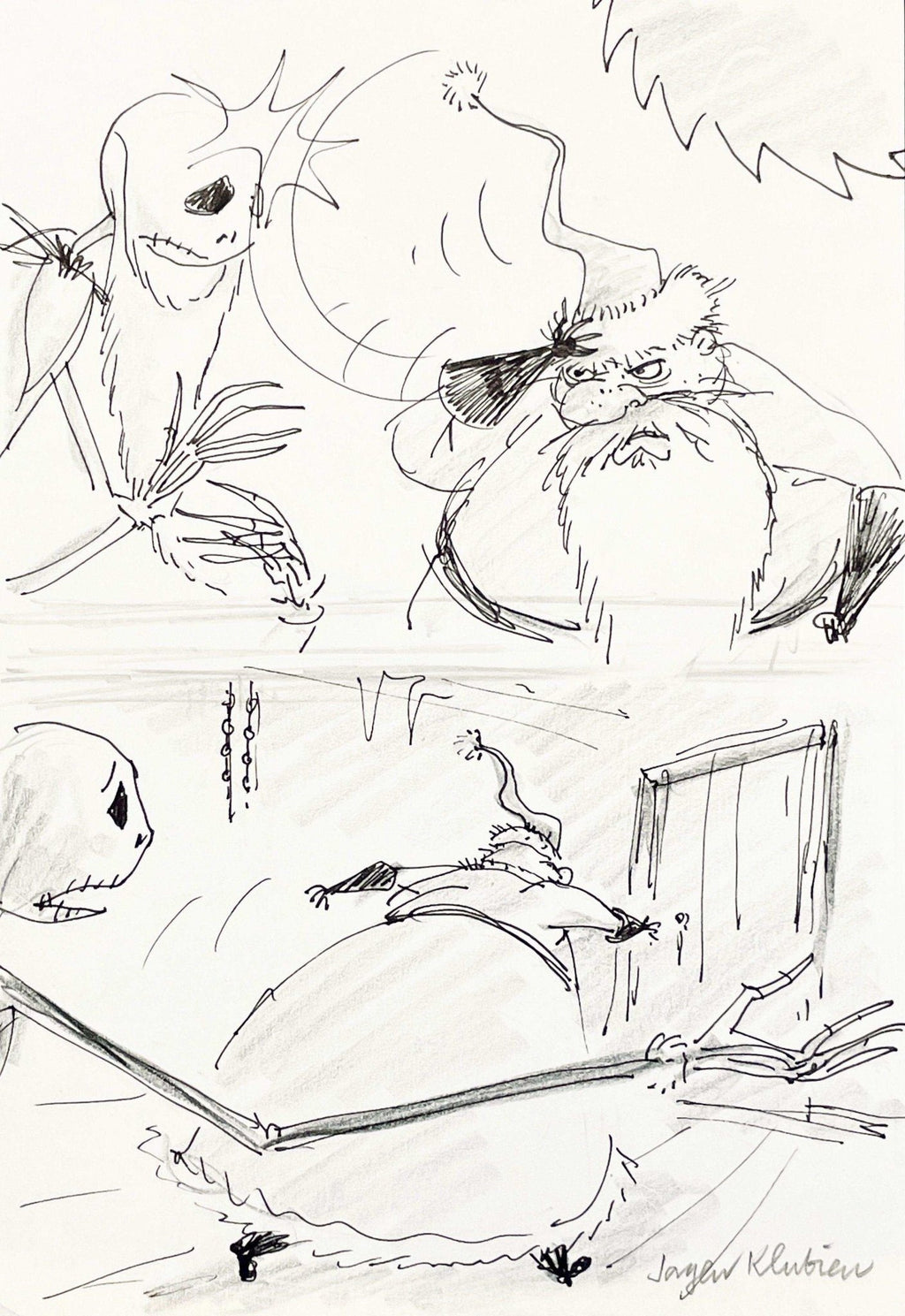 The Nightmare Before Christmas, Original Storyboard: Jack Skellington and Santa - Choice Fine Art
