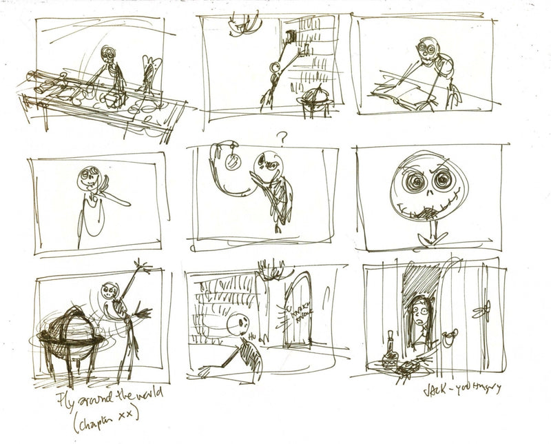 The Nightmare Before Christmas Storyboard Drawing: Jack Skellington - Choice Fine Art