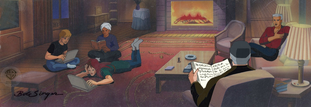 The Real Adventures of Jonny Quest Panoramic Original Production Cel on Original Background signed by Bob Singer: Jonny, Jessie, Hadji, Race - Choice Fine Art