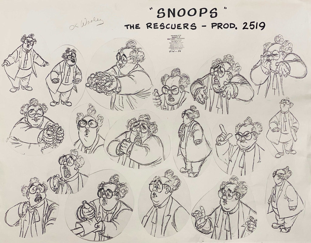 The Rescuers Model Sheet: Snoops, Prod 2519 - Choice Fine Art