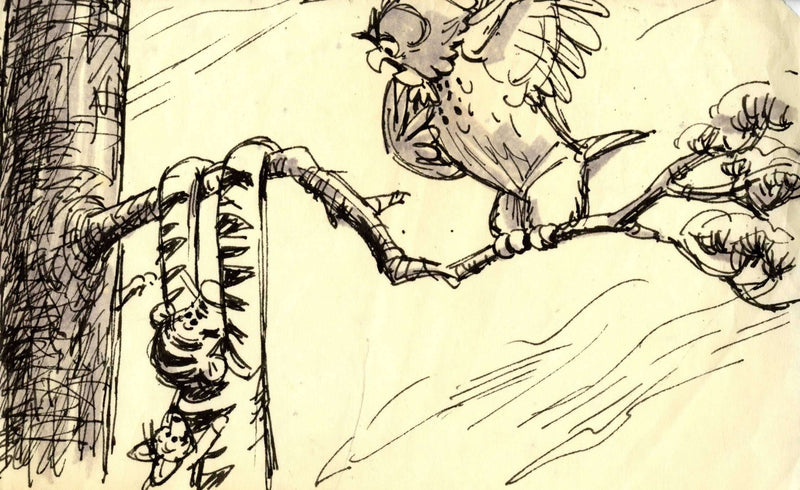 Tigger, Roo, Owl Original Storyboard Drawing - Choice Fine Art