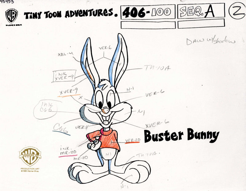 Tiny Toons Original Production Color Call Out: Buster Bunny - Choice Fine Art