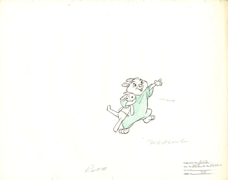Winnie the Pooh Original Production Drawing: Tigger, Roo, Sis, and Tagalong | Choice Fine Art 